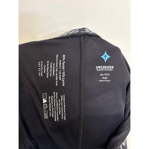 Specialized Cycling Capris Womens Large Black Padded Chamois 3/4 Length Pants - Picture 4 of 5